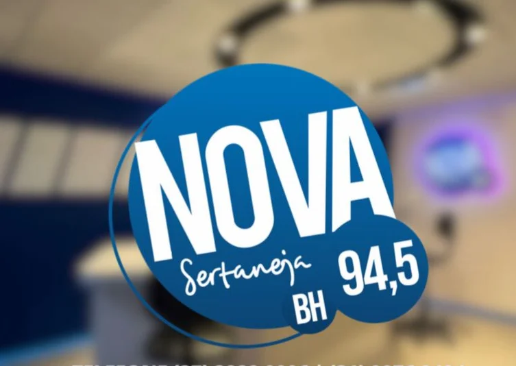 Logotipo da Nova Sertaneja BH 94,5 sobre o estúdio da emissora